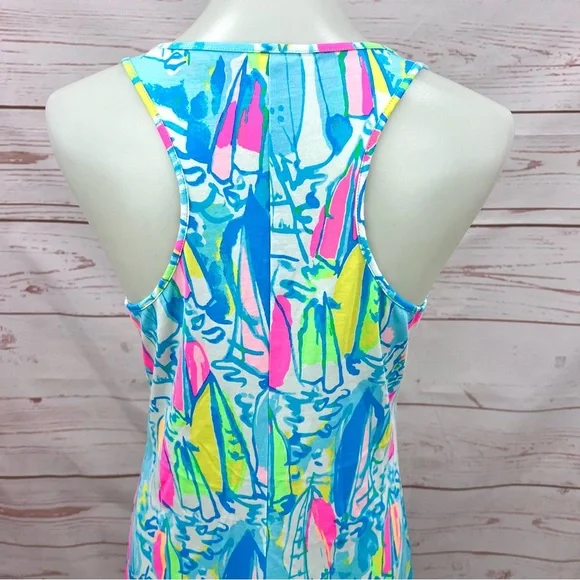 Lilly Pulitzer Beach & Bae Neon Sailboat Pima Cotton Kerri Maxi Tank Dress